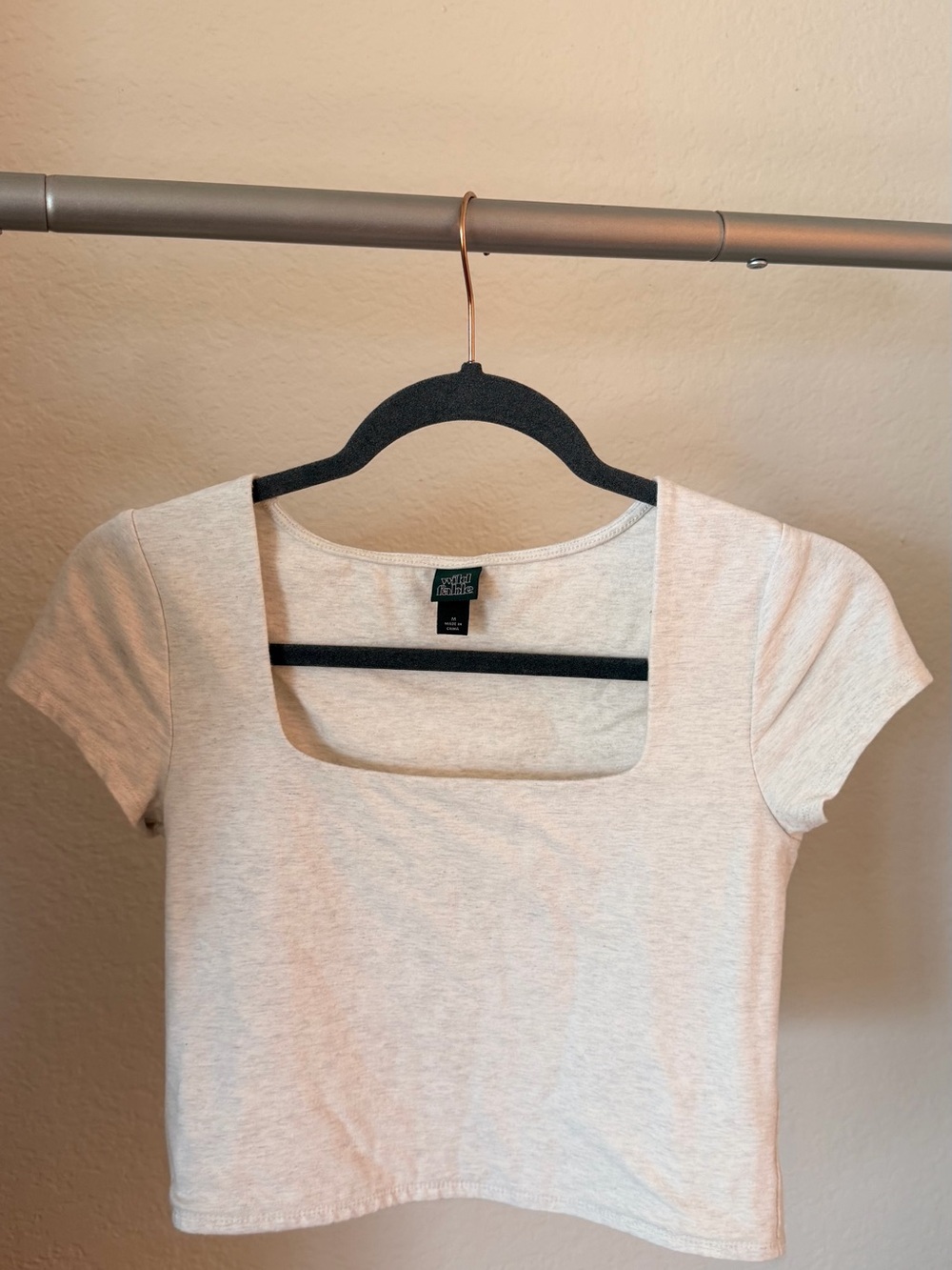 Wild Fable Gray Square Neck Crop Top M
